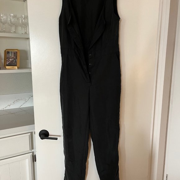 American Apparel black button-up jumpsuit - Picture 3 of 6